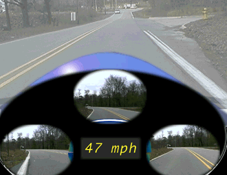 Three Views From Driver Seat, Left, Right, Rear